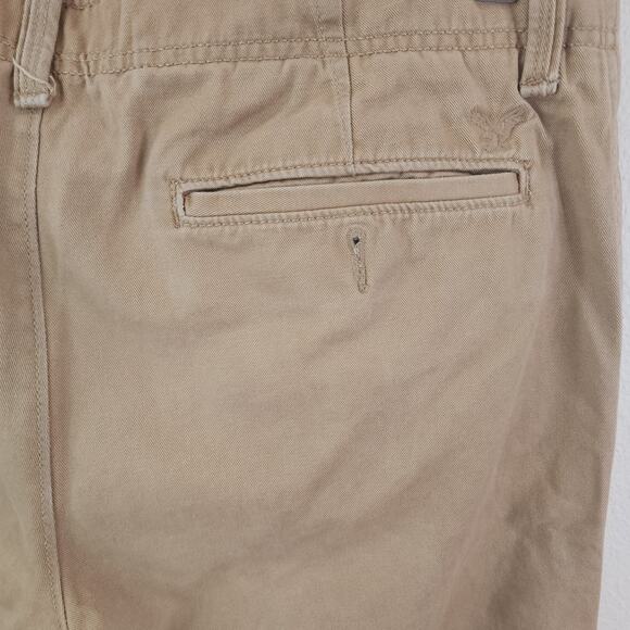 American Eagle Outfitters Mens Tan Chino Pants 33x34 Relaxed Straight Distressed - Picture 5 of 8